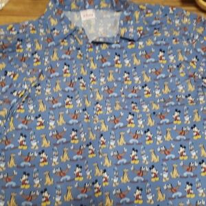 Disney Blue Mickey and Friends Featuring Pluto Men's Shirt